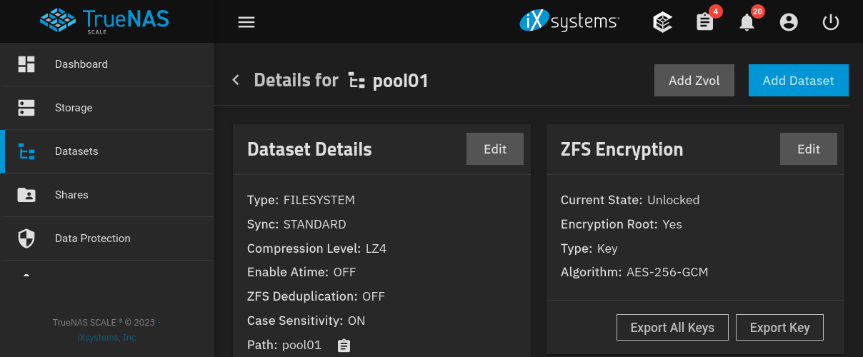 Screenshot of pool01 dataset.